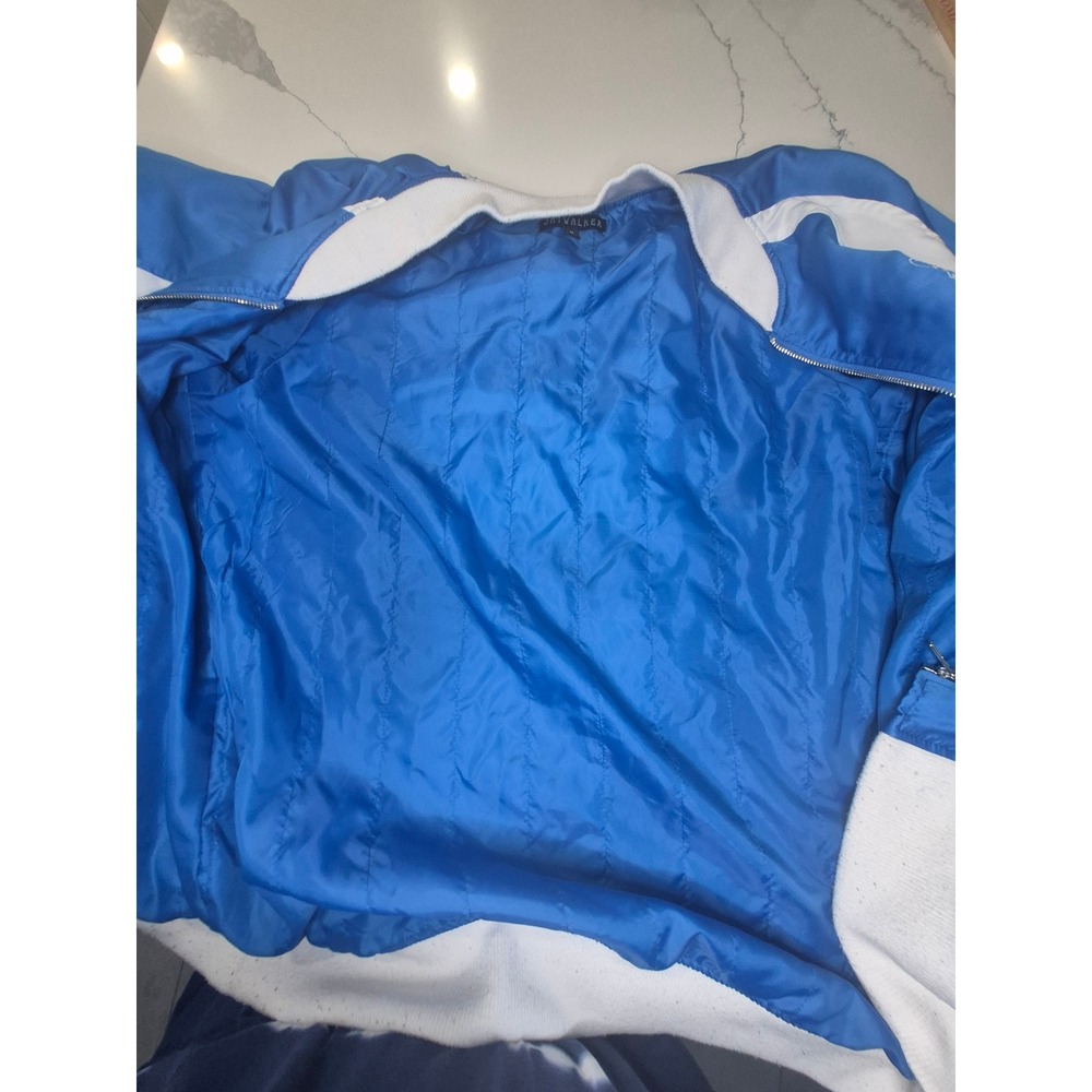 Jaywalker‎ Mens Blue Satin Tiger Embroidered Bomber Jacket Varsity Zip Up Size M - Picture 14 of 16